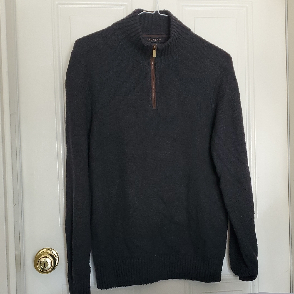 Lachlan Men's Charcoal Zip-Up Sweater